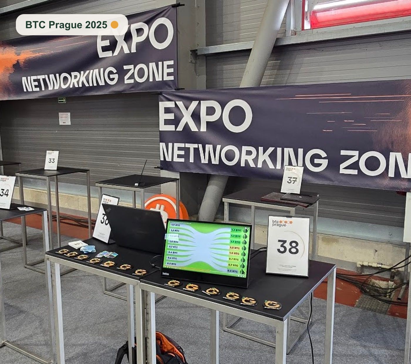 Ginger Wallet booth at Bitcoin Prague, Expo Networking Zone