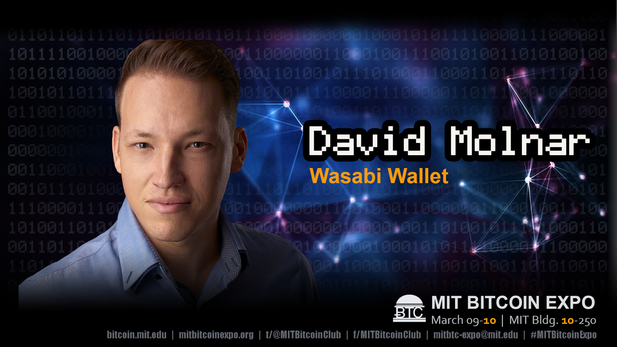 David Molnar — MIT Bitcoin Expo speaker card, Wasabi Wallet
